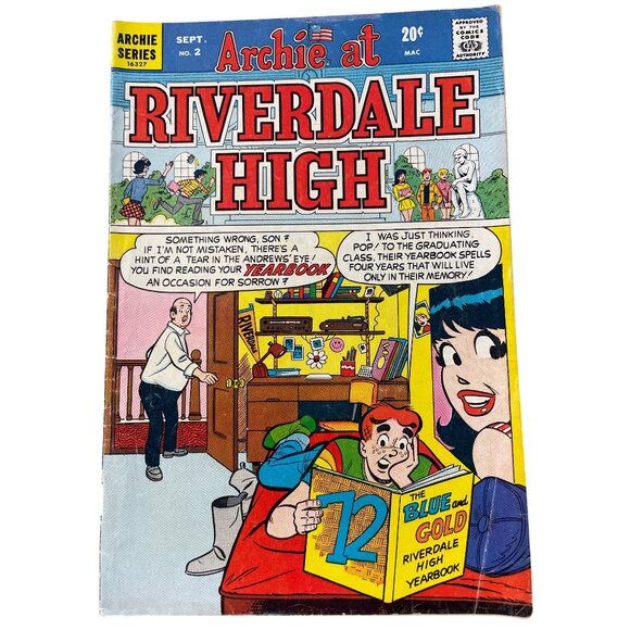 Archie Series Archie At Riverdale High #2 September 1972 Comic Bagged Boarded - Picture 1 of 6